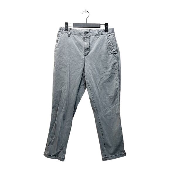 Old Navy Straight Leg Denim Pants Gray Cotton Stretch Hi-Rise Medium Wash Sz M - Picture 1 of 8